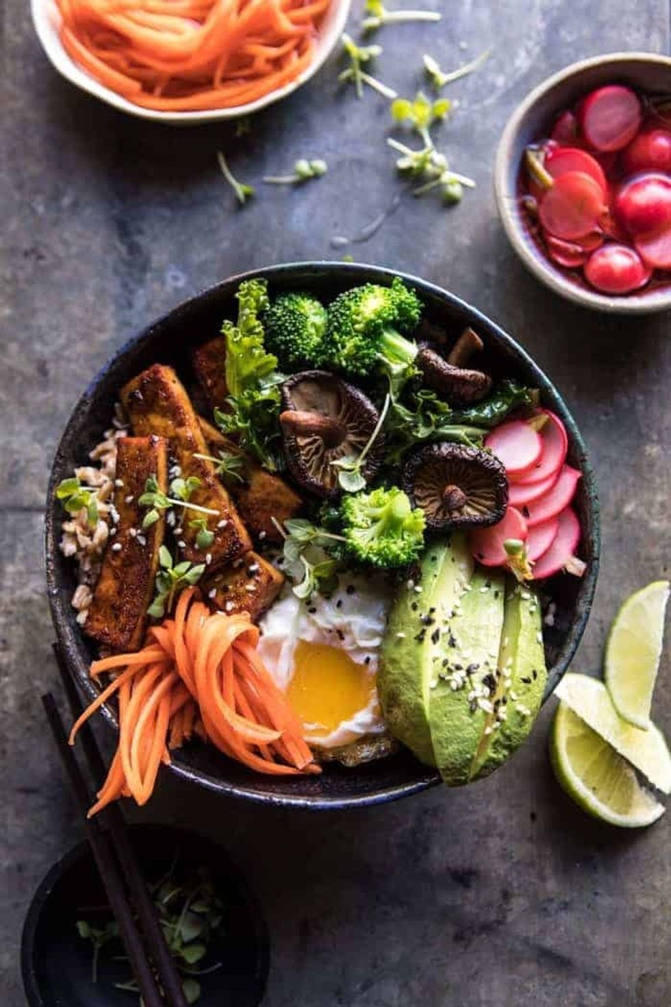 Superfood Bibimbap with Crispy Tofu.
