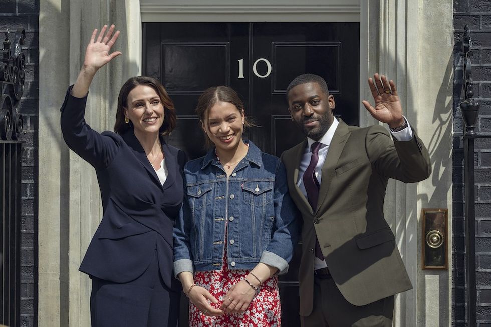 Suranne Jones, Isobel Akuwudike, and Ashley Thomas in Hostage on Netflix
