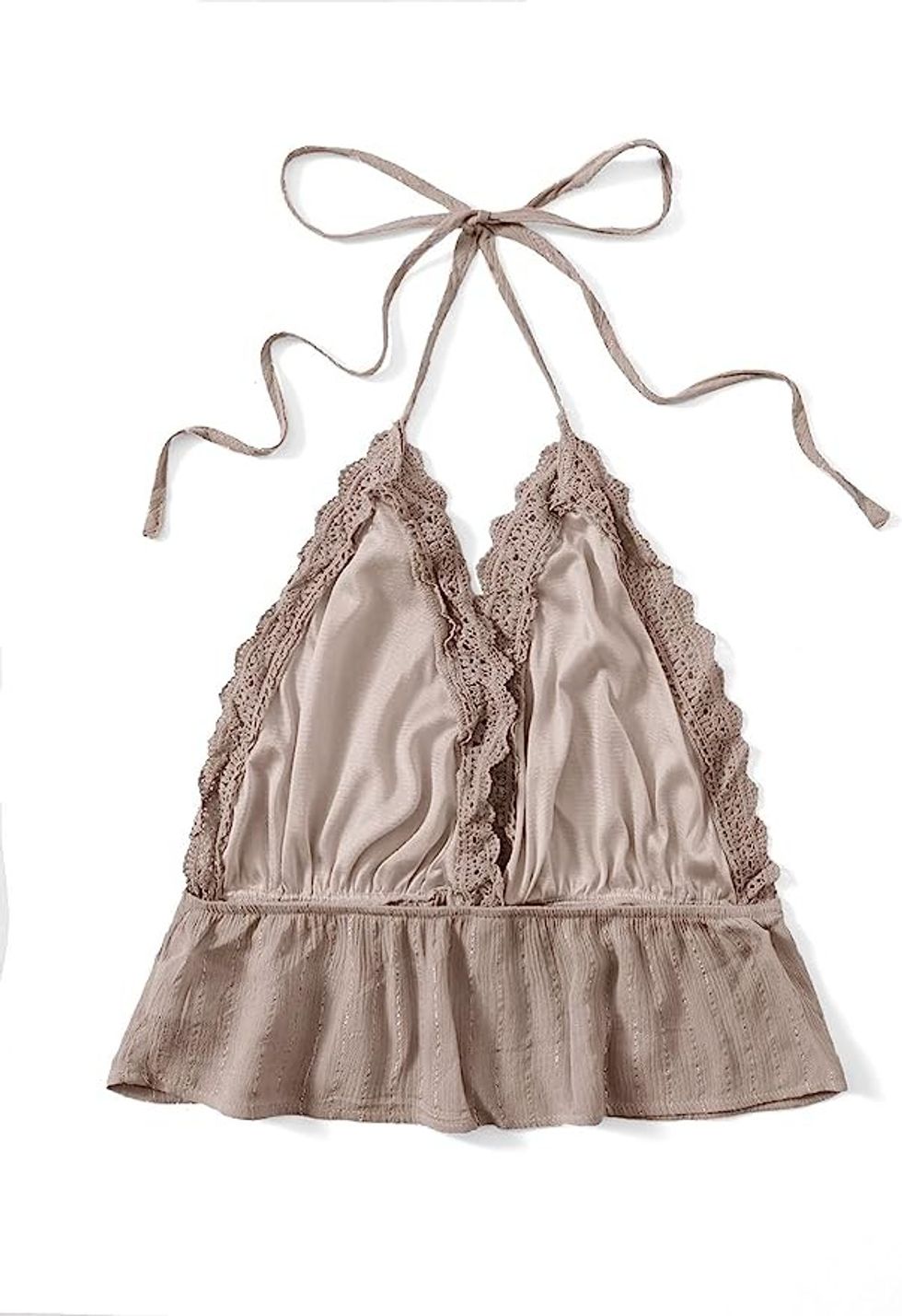 SweatyRocks Deep V-Neck Halter Cami Crop Top