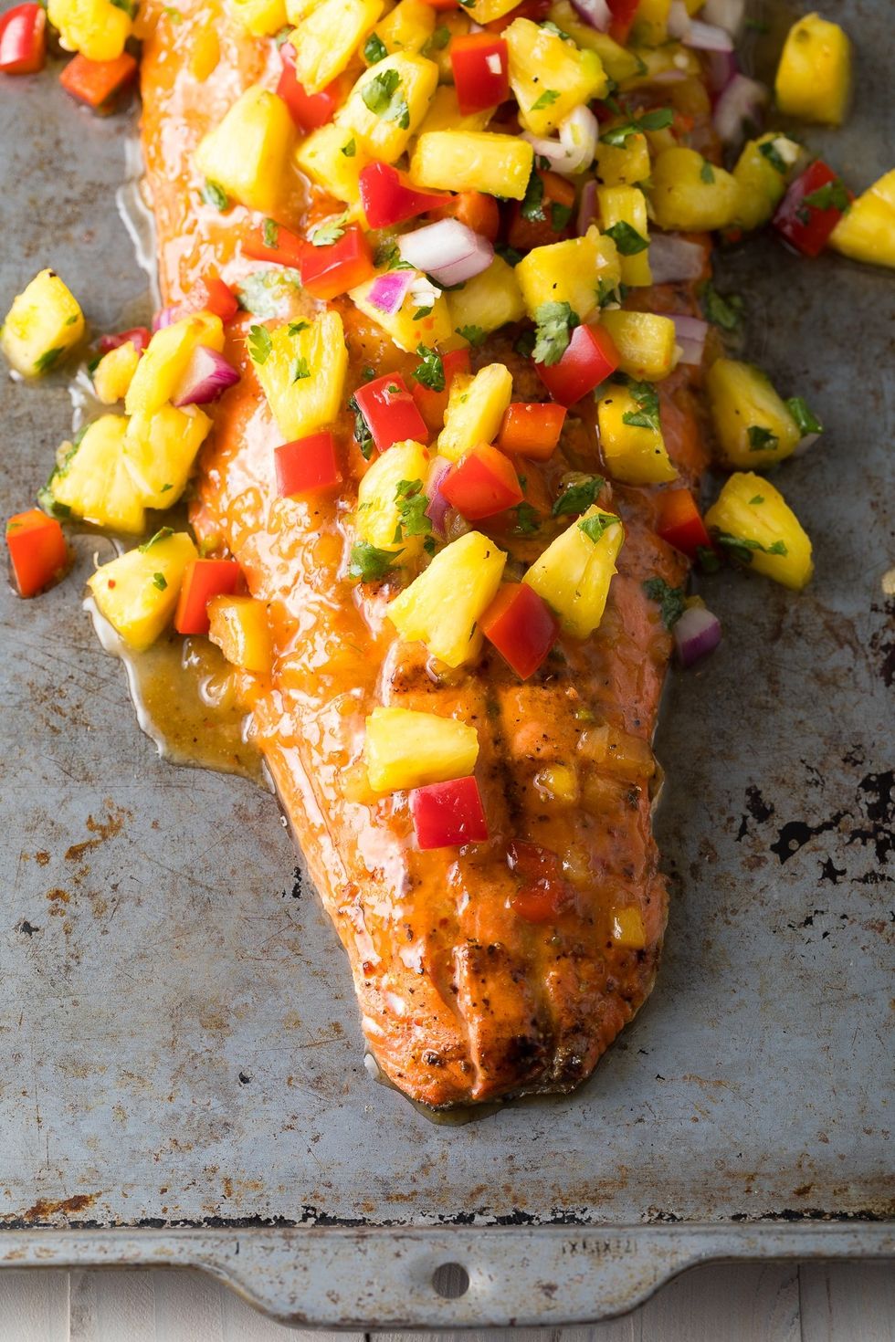 Sweet and Sour Grilled Salmon with Pineapple Salsa
