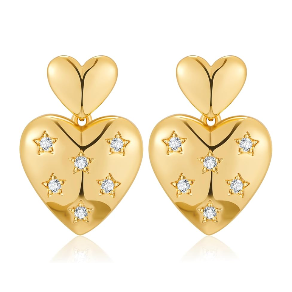 Sweet Love Heart Stud Earrings
