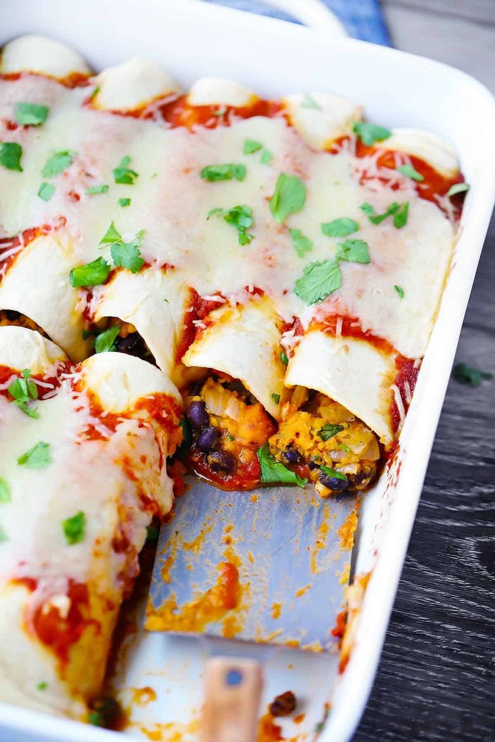 Sweet Potato + Black Bean Enchiladas