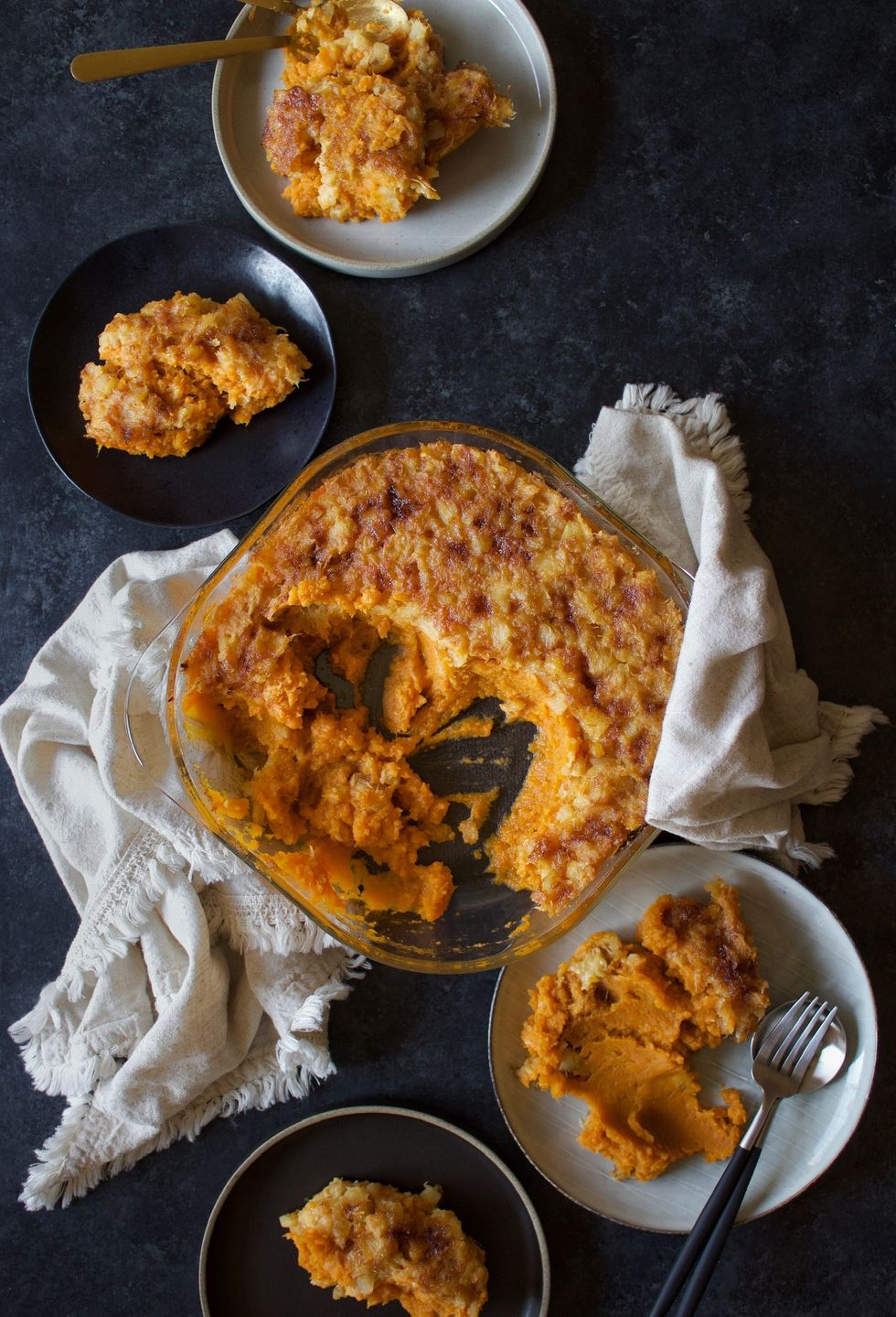 Sweet Potato Casserole with Sweet Vanilla Crushed Pineapple