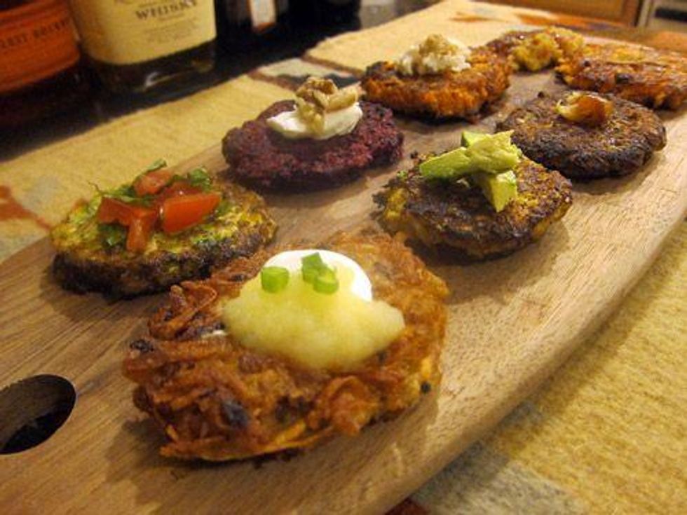 Sweet Potato Latkes With Cinnamon Sugar Ricotta