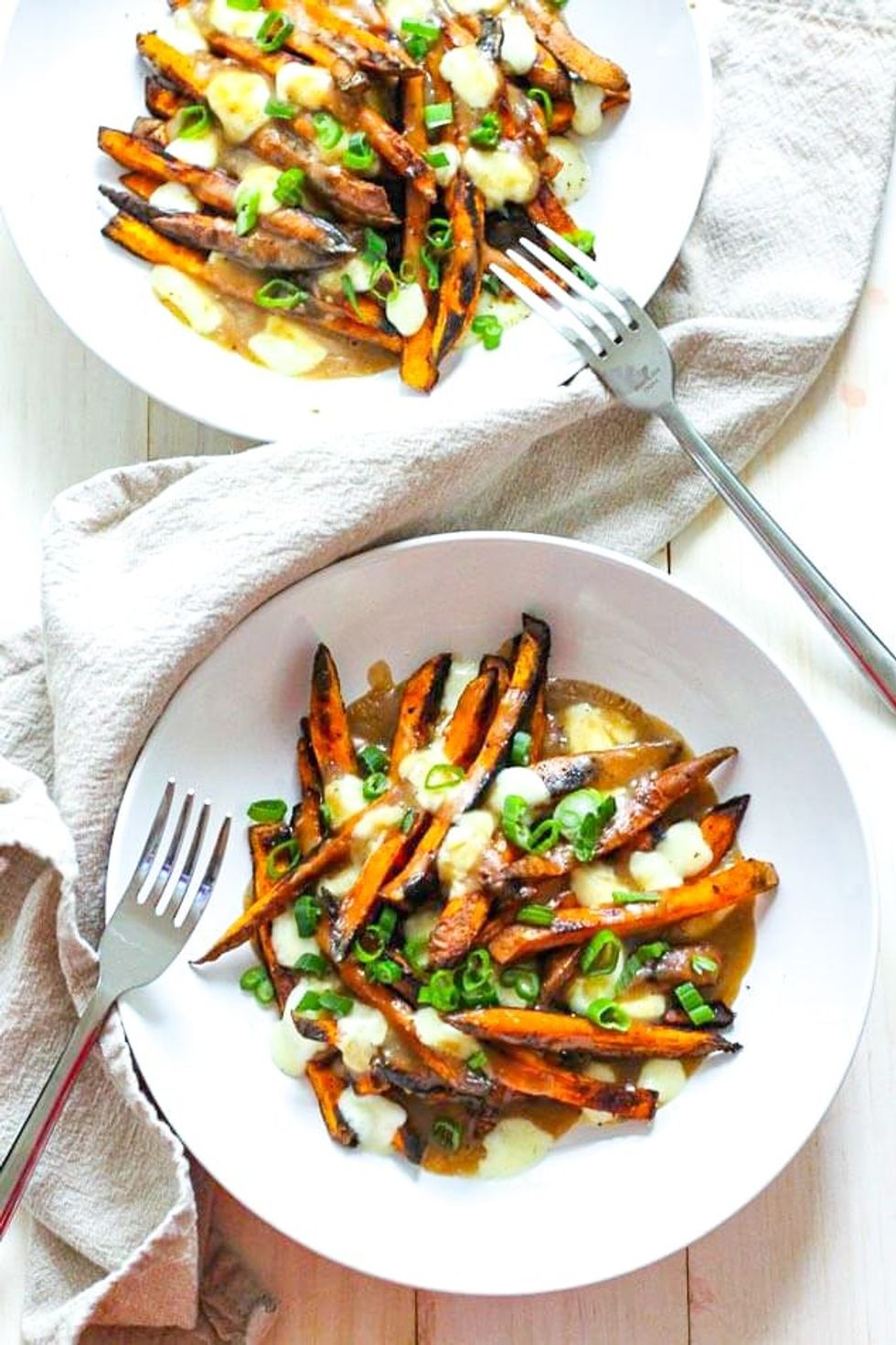 Sweet Potato Poutine with Vegetarian Gravy