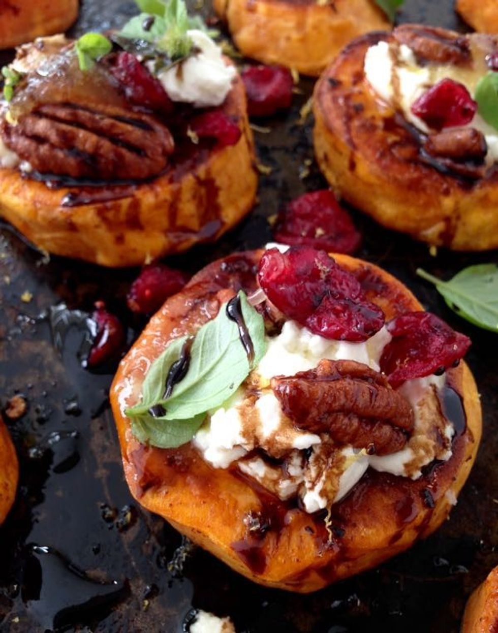 Sweet Potato Rounds with Goat Cheese