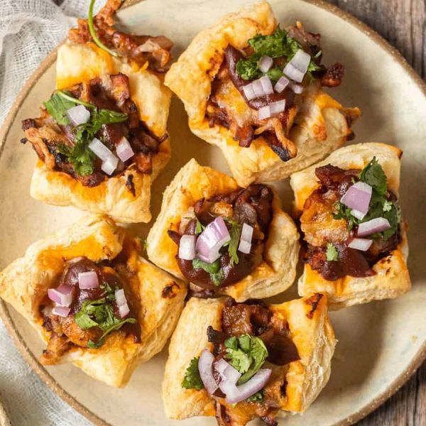 Sweet & Spicy BBQ Chicken Puff Pastry Cups