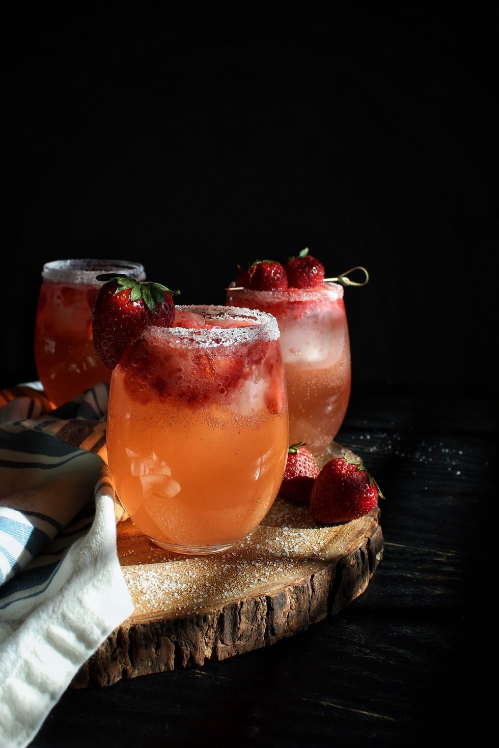 Sweet Strawberry Green Tea Spritzer cocktail recipe