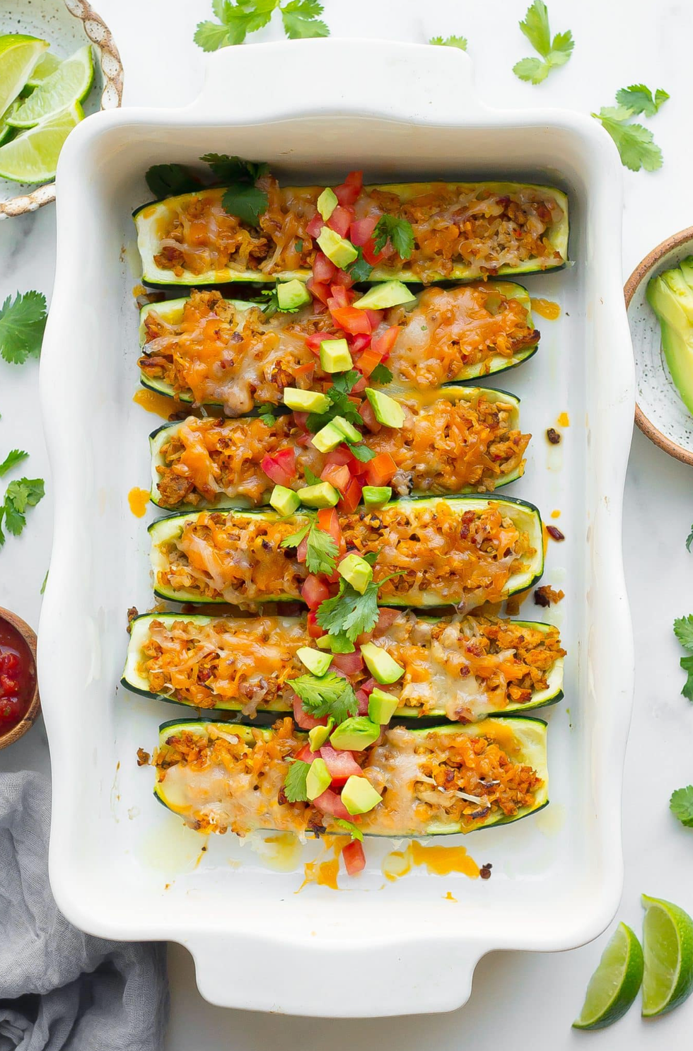 Taco Stuffed Zucchini Boats