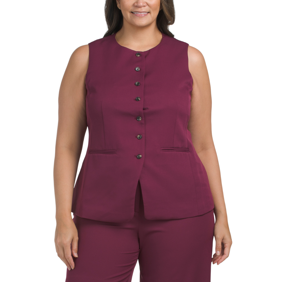 Tahari Plus Buttoned Suit Vest