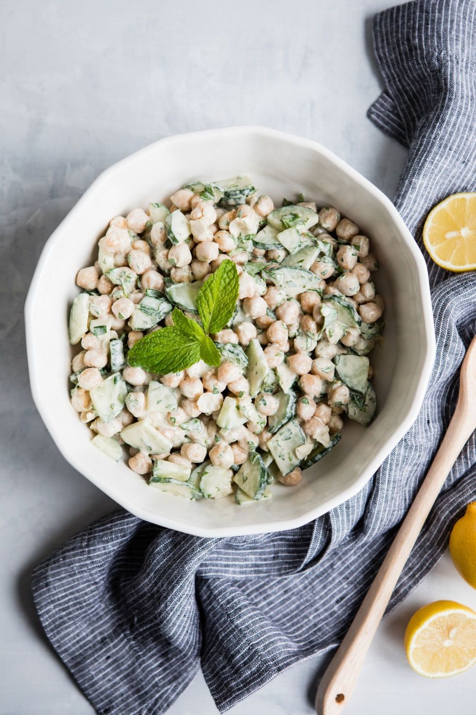 Tahini Chickpea Cucumber Salad