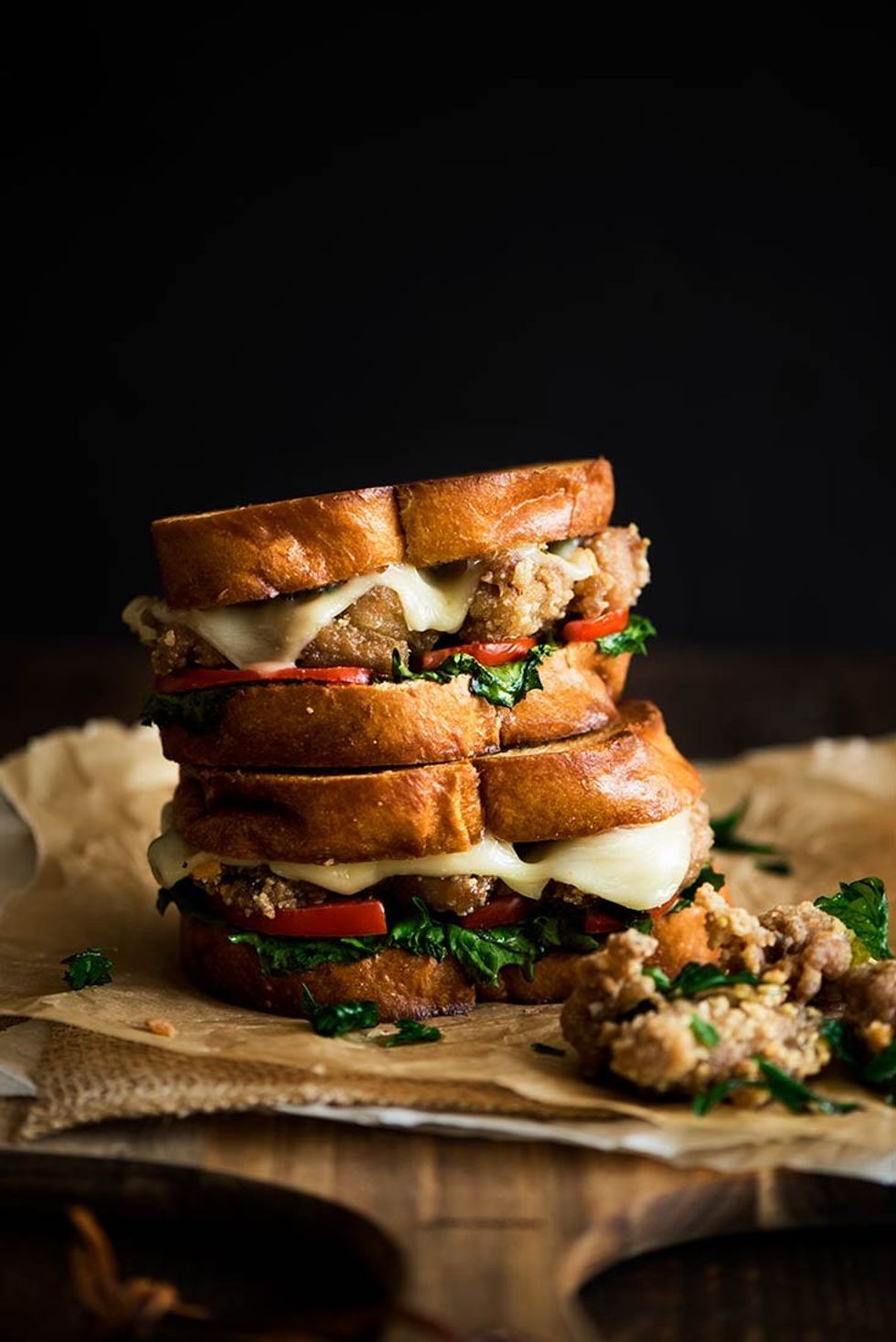 Taiwanese Popcorn Chicken Grilled Cheese Sandwich