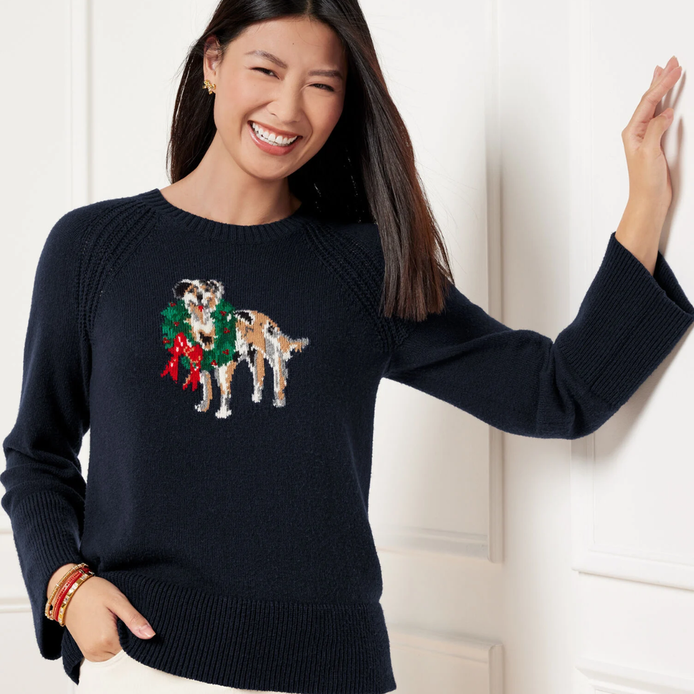 Talbots Holiday Dog Crewneck Sweater