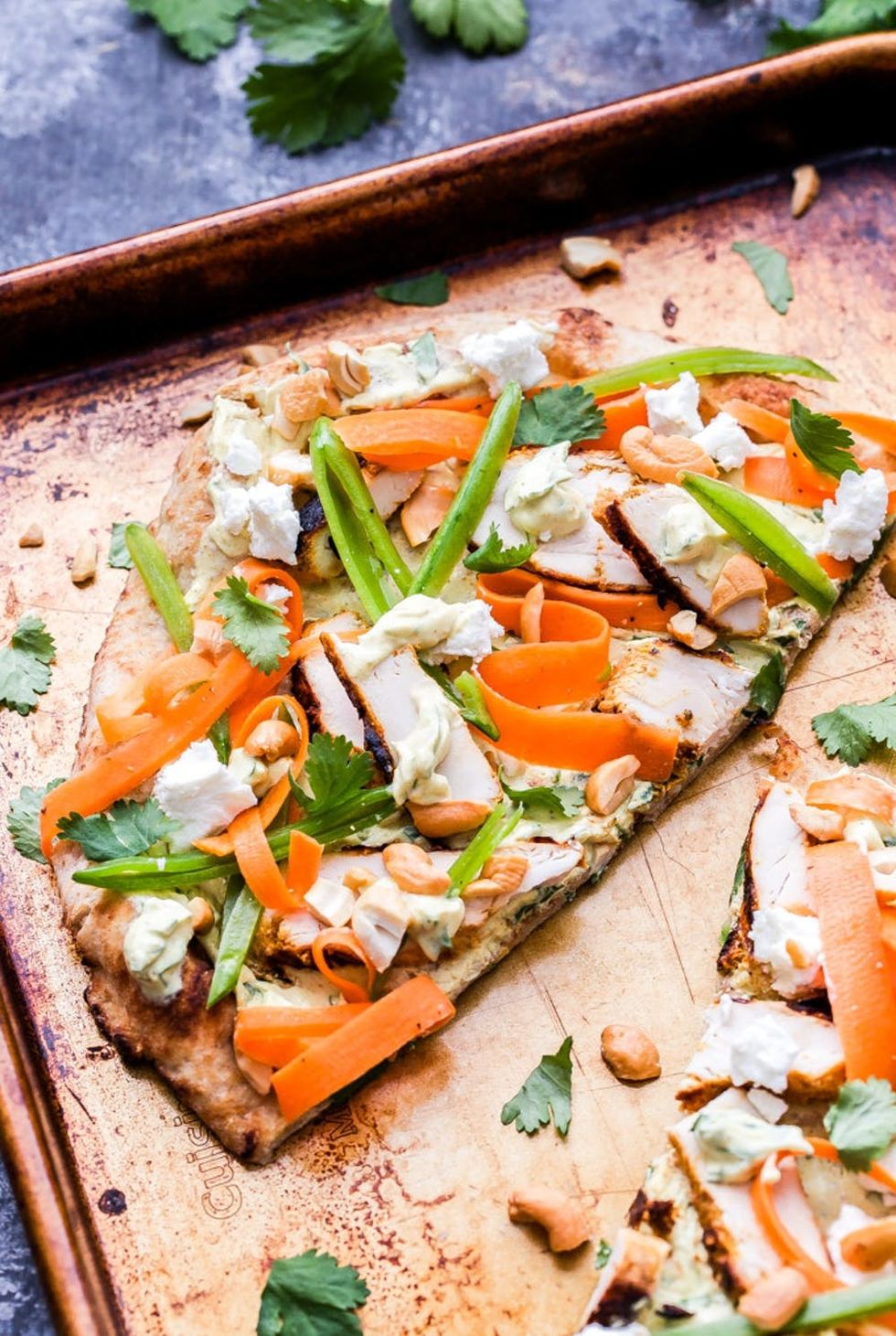 Tandoori Chicken Naan Flatbread Pizza