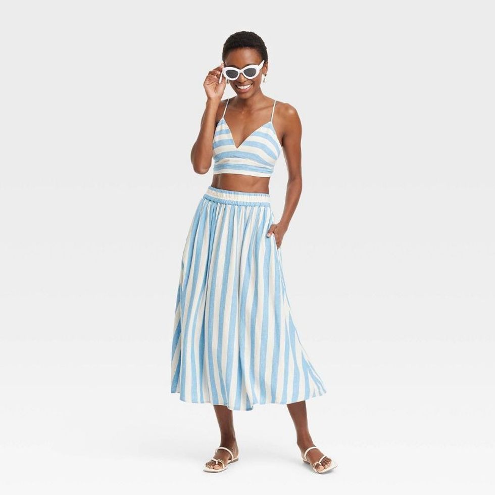 Target Beach Bungalow Linen Bralette Tank Top + Skirt Set