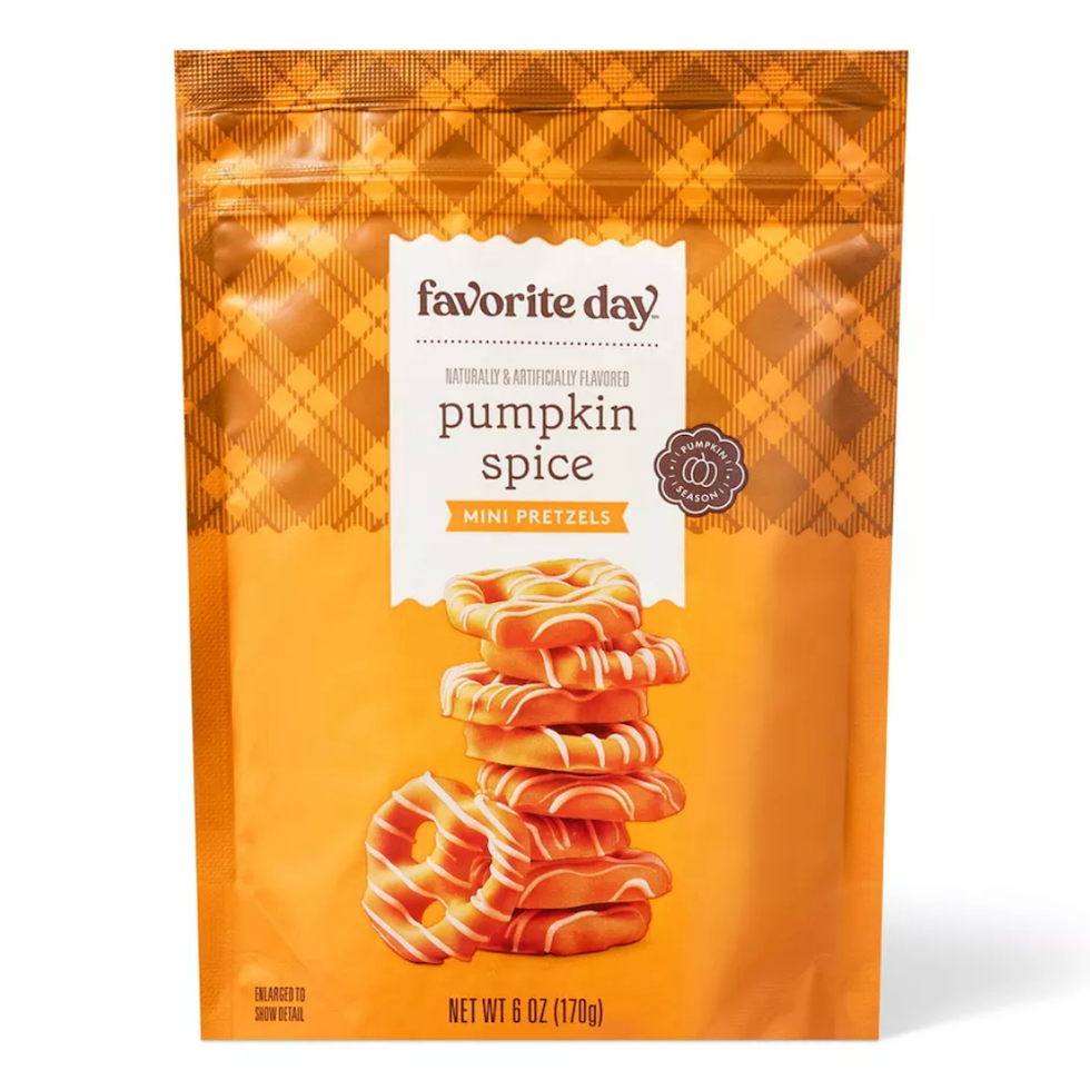 Target Favorite Day Orange Pumpkin Spice Mini Pretzel Twists with White Drizzle