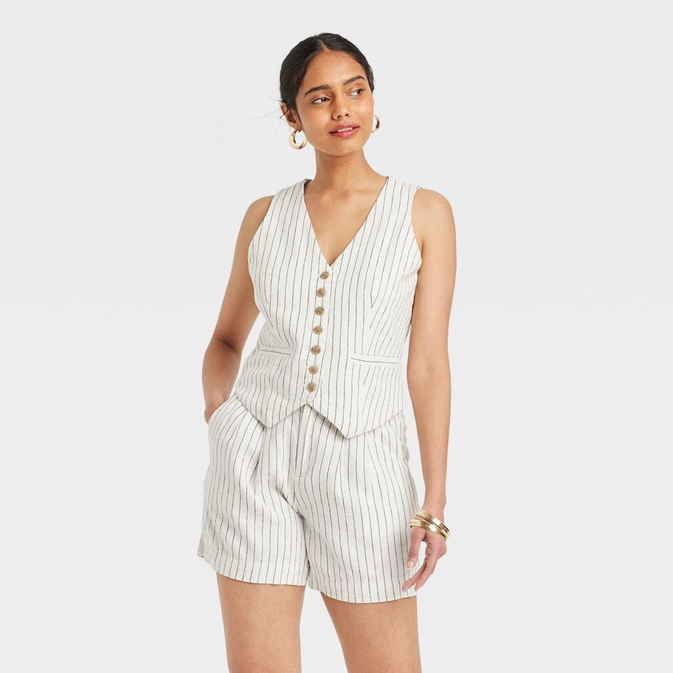 Target Linen Striped Vest Set