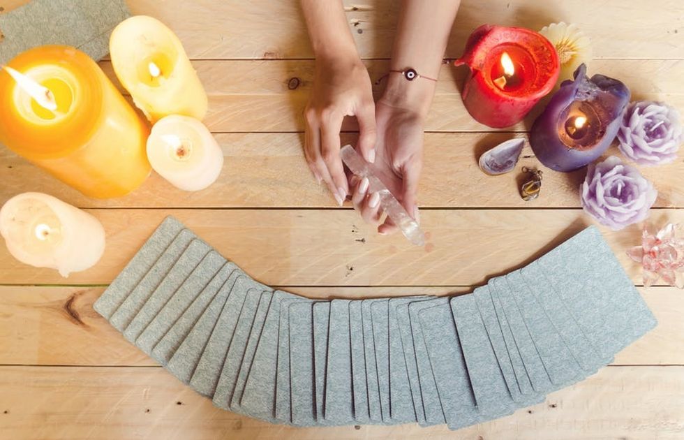 Tarot cards on a table