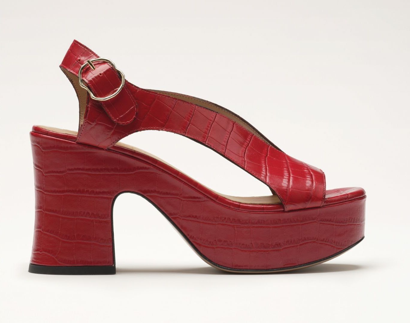 Taxi Sandals in Embossed Red from Nomasei