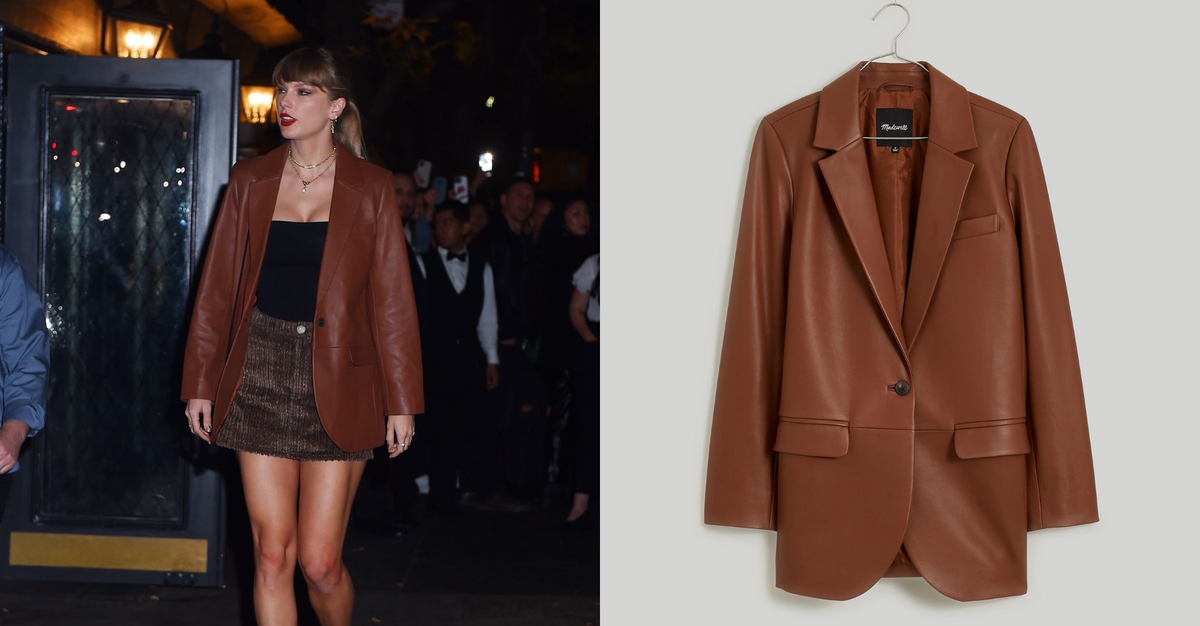 taylor swift leather blazer
