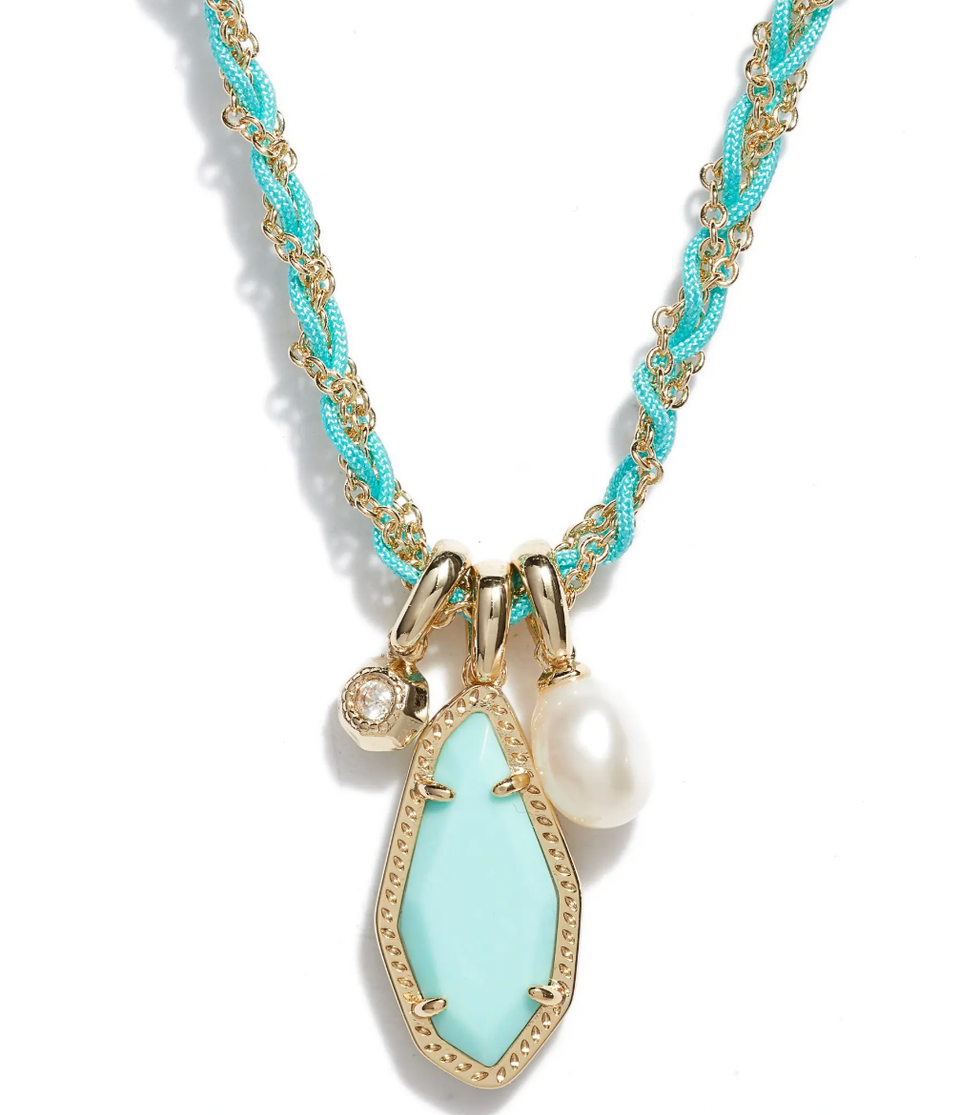 teal charm necklace