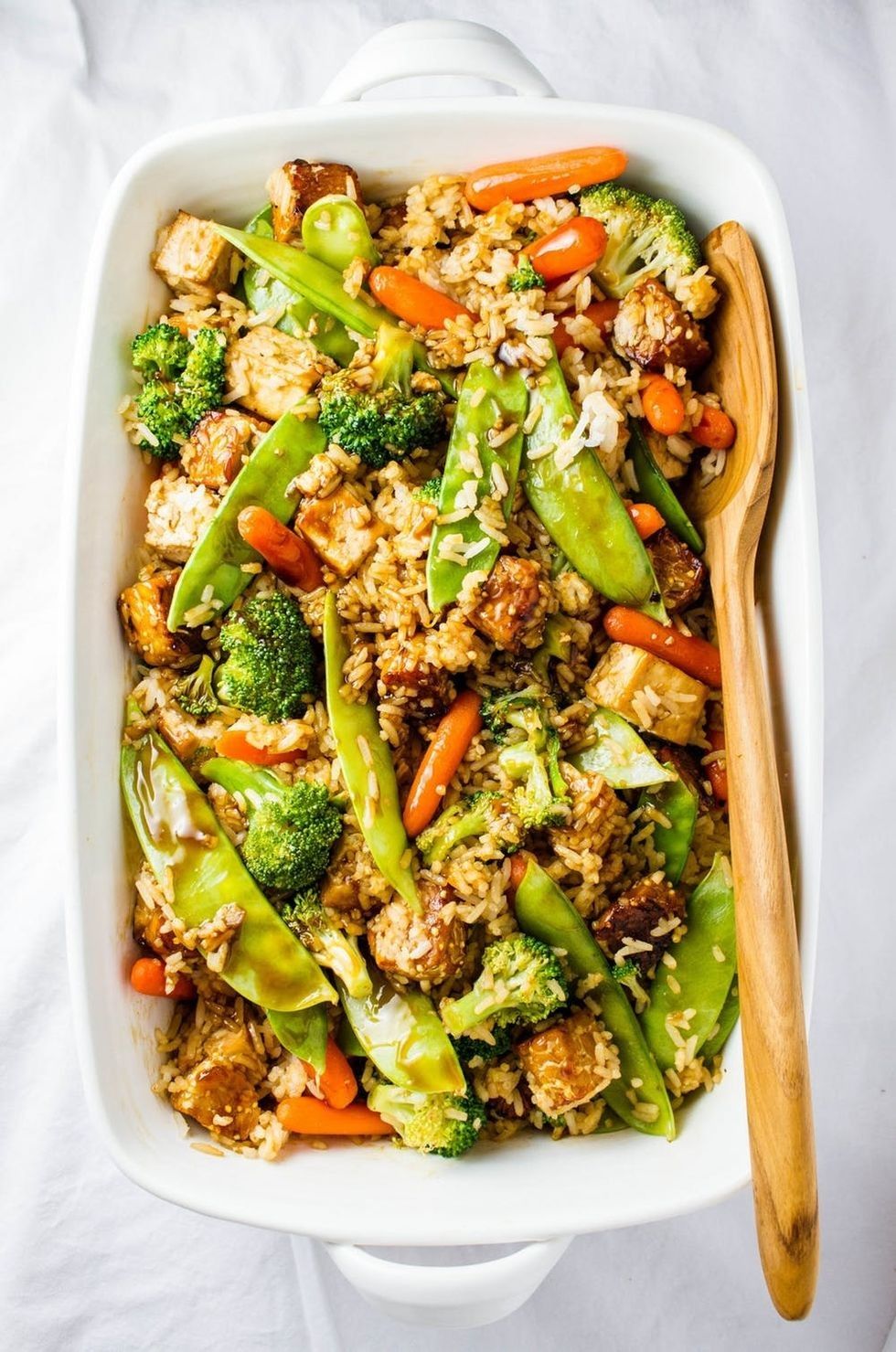 Teriyaki Tofu Tempeh vegan Casserole