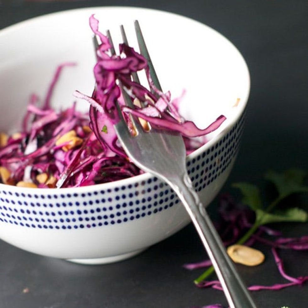 Thai Style Coleslaw with Lime and Peanuts