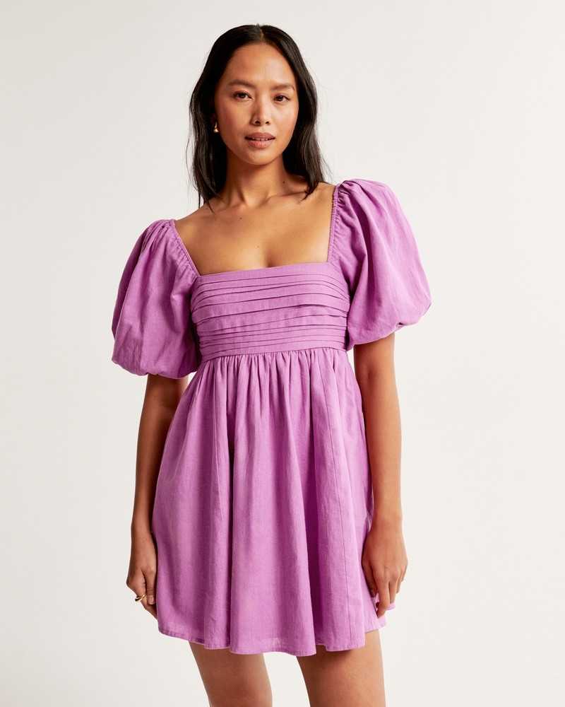 knee length dresses for ladies Helen Dress: Embroidered Linen Maxi Dress for Women main image 0