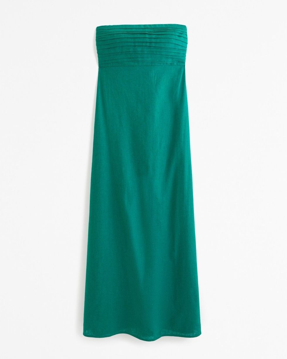 The A&F Emerson Strapless Linen-Blend Maxi Dress