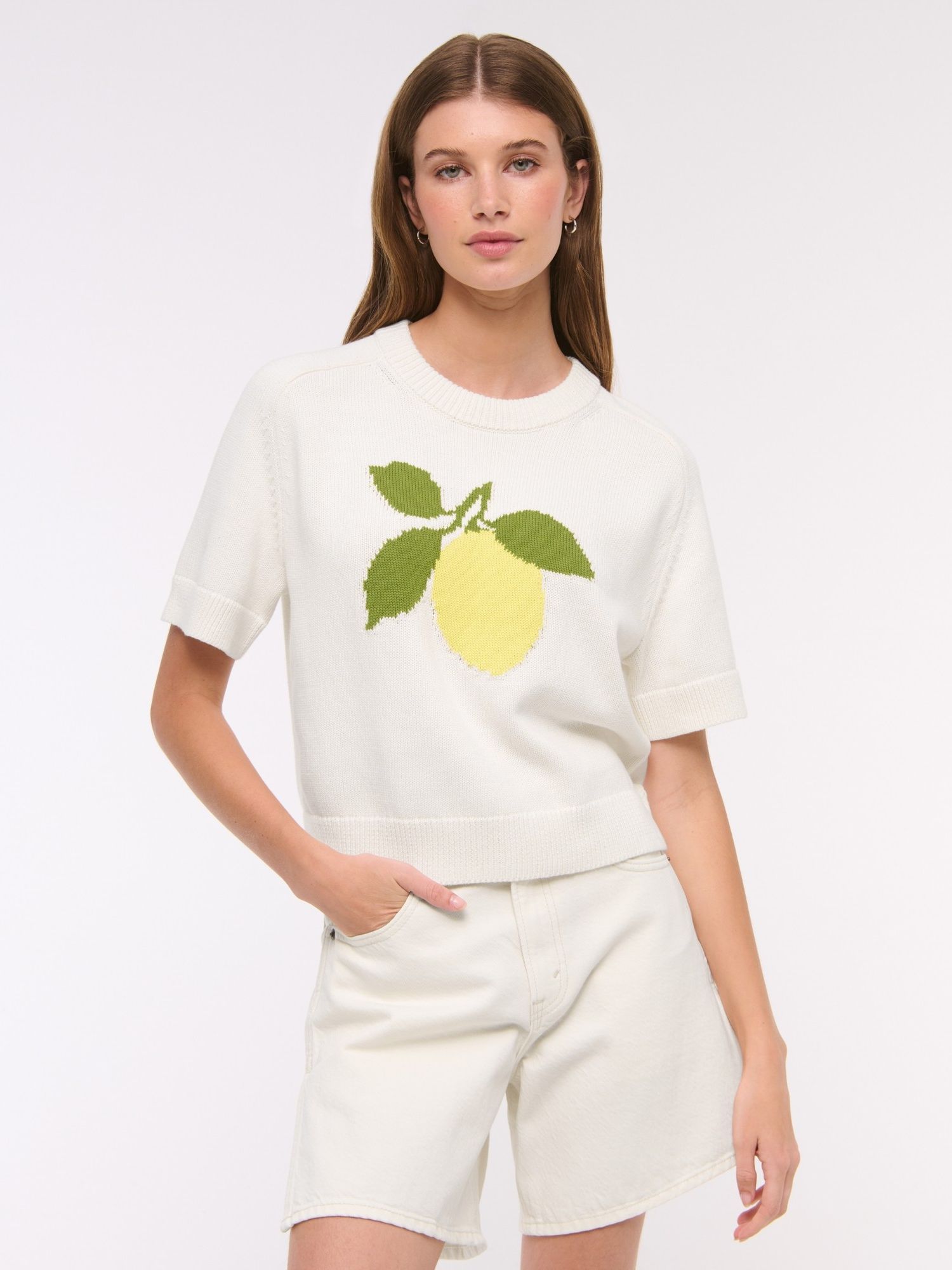 The A&F Madeline Lemon Crew Sweater Tee