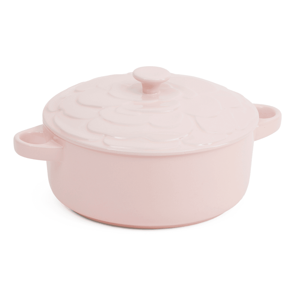 The Bakeshop Large Rose Embossed Casserole Pan