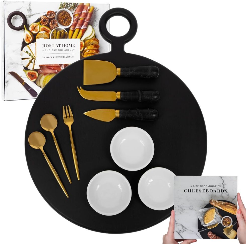 The Bamboo Abode 10 Piece Cheese and Charcuterie Board Set