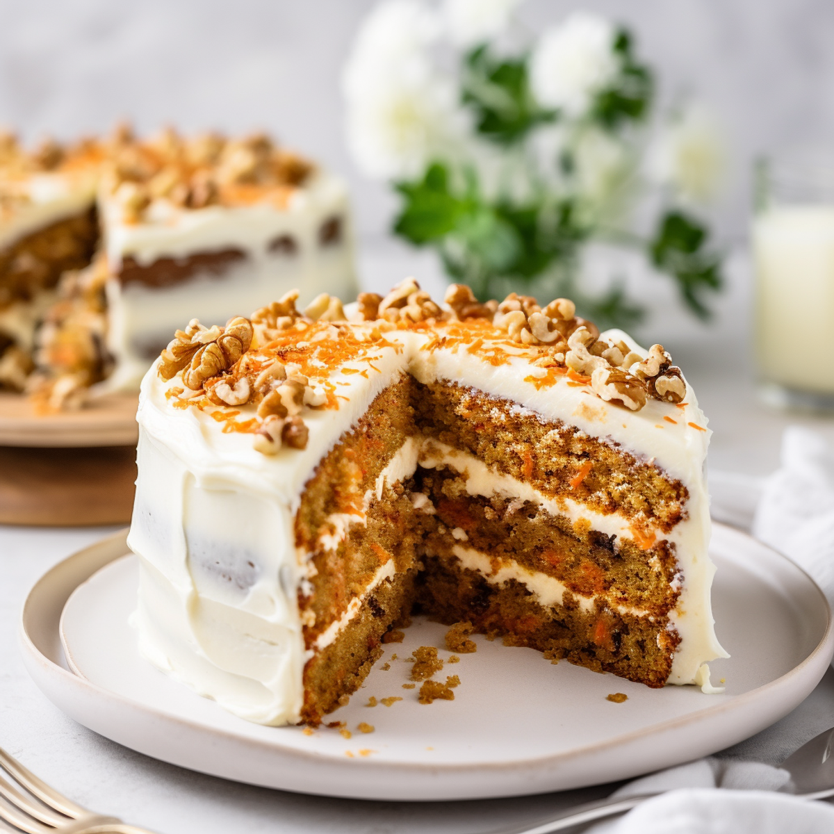 the best carrot cake recipes delicious layered cake on a plate
