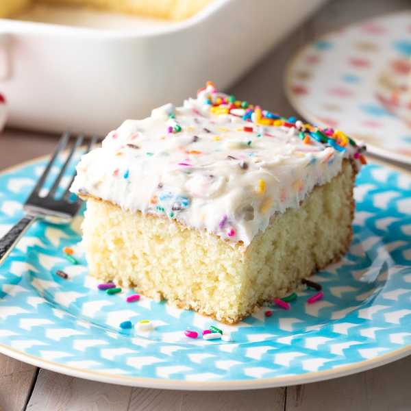 The Best Homemade Vanilla Cake with Funfetti Frosting