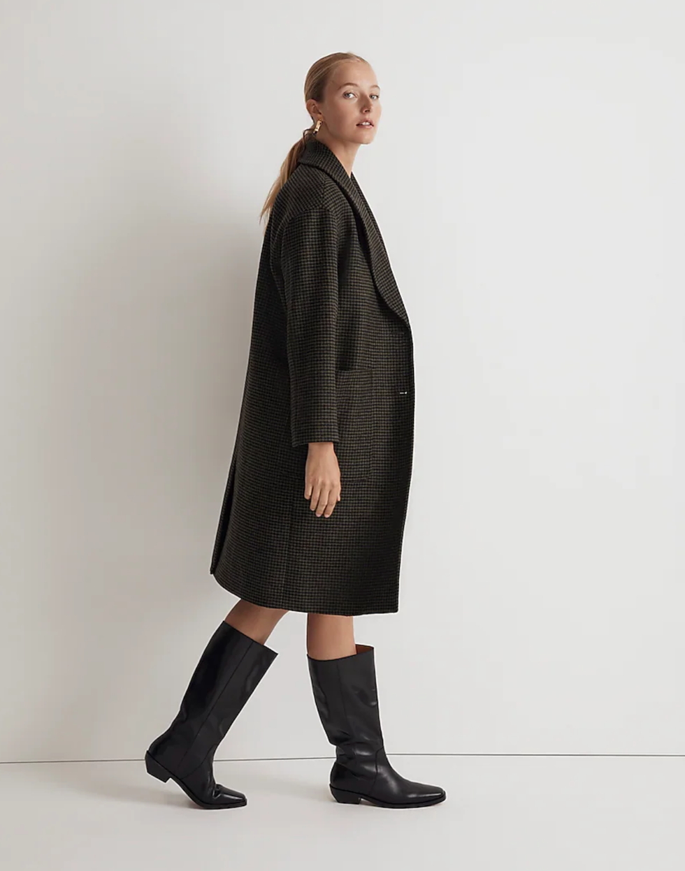 The Carlton Coat in Houndstooth