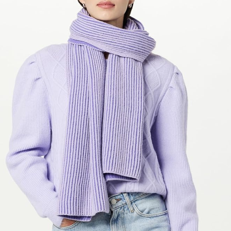 The Drop Women's Bliss Two-Tone Ribbed Scarf