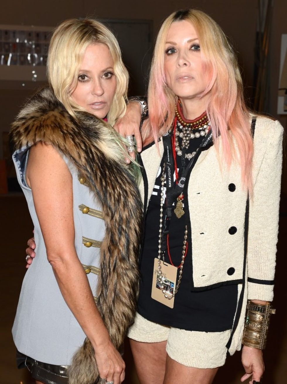 The Dynamic Design team of Skaist - Taylor (L-R) Pamela Skaist-Levy and Gela Nash-Taylor at their spring 2013 presentation during Mercedes-Benz Fashion Week on September 9, 2012 in New York City. (Photo by Earl Gibson III/Getty Images)