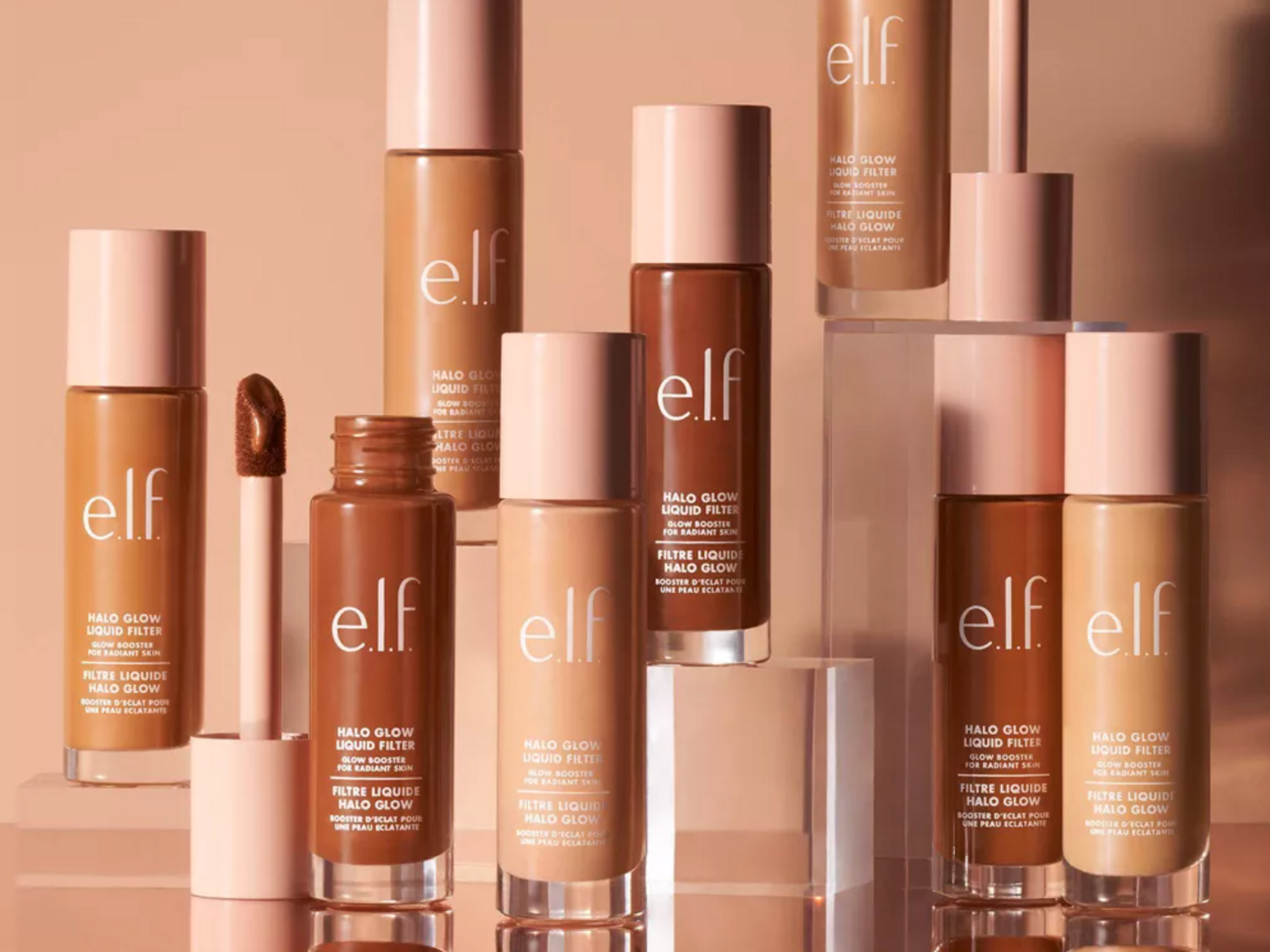 the elf halo glow liquid filter is a dupe for the charlotte tilbury flawless filter