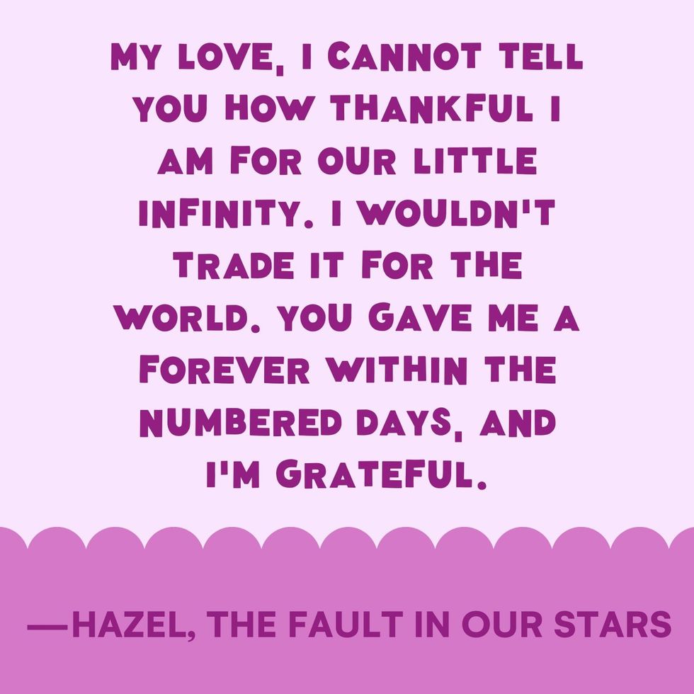 The Fault in Our Stars romantic movie quotes
