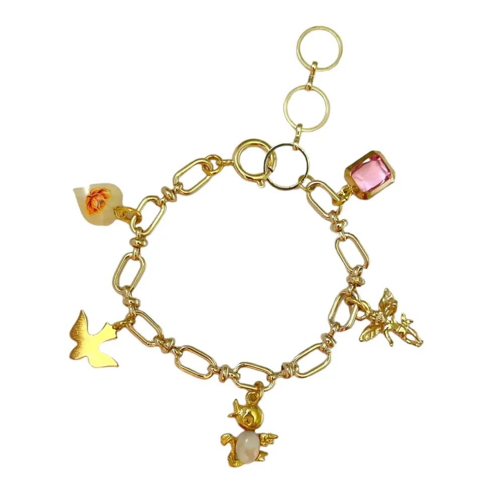 The Sage Vintage Gold Dainty Custom Charm Bracelet\u200b