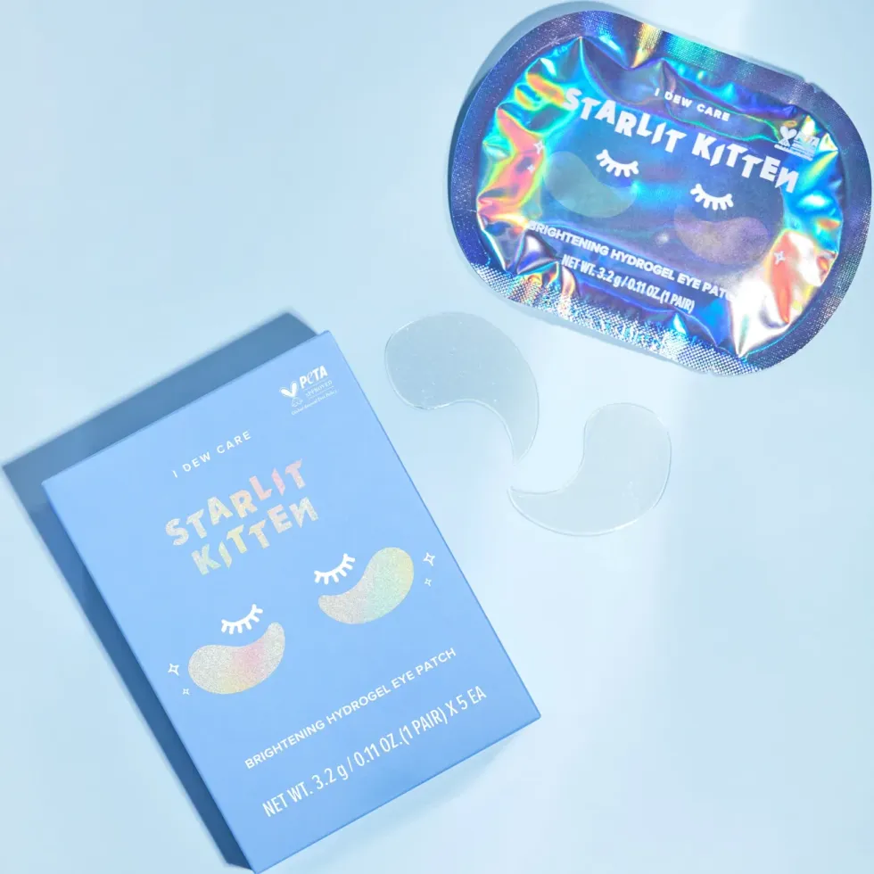 The Starlit Kitten packaging is shown on a blue background.