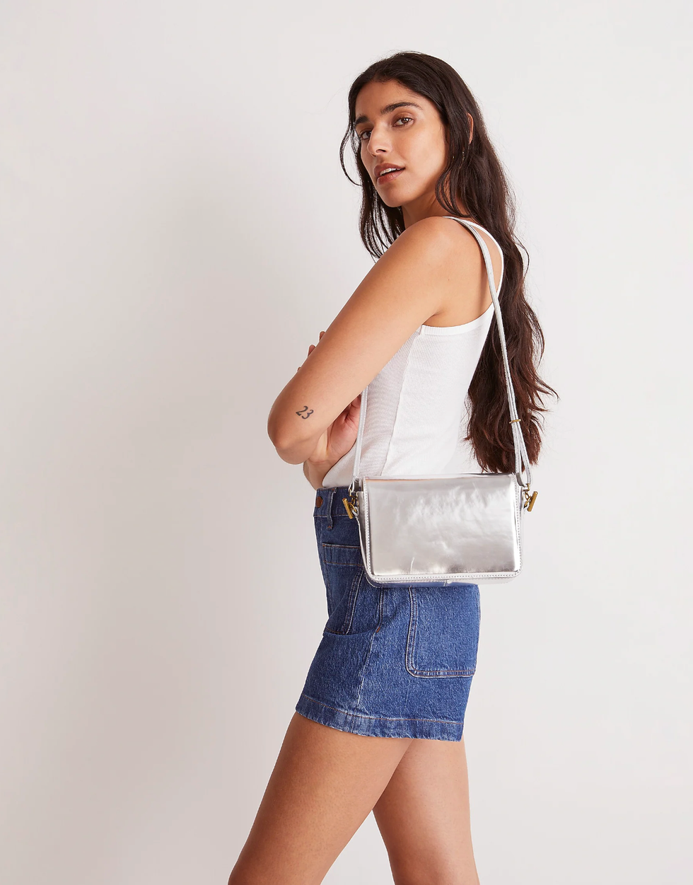 The Toggle Flap Crossbody Bag in Specchio Leather