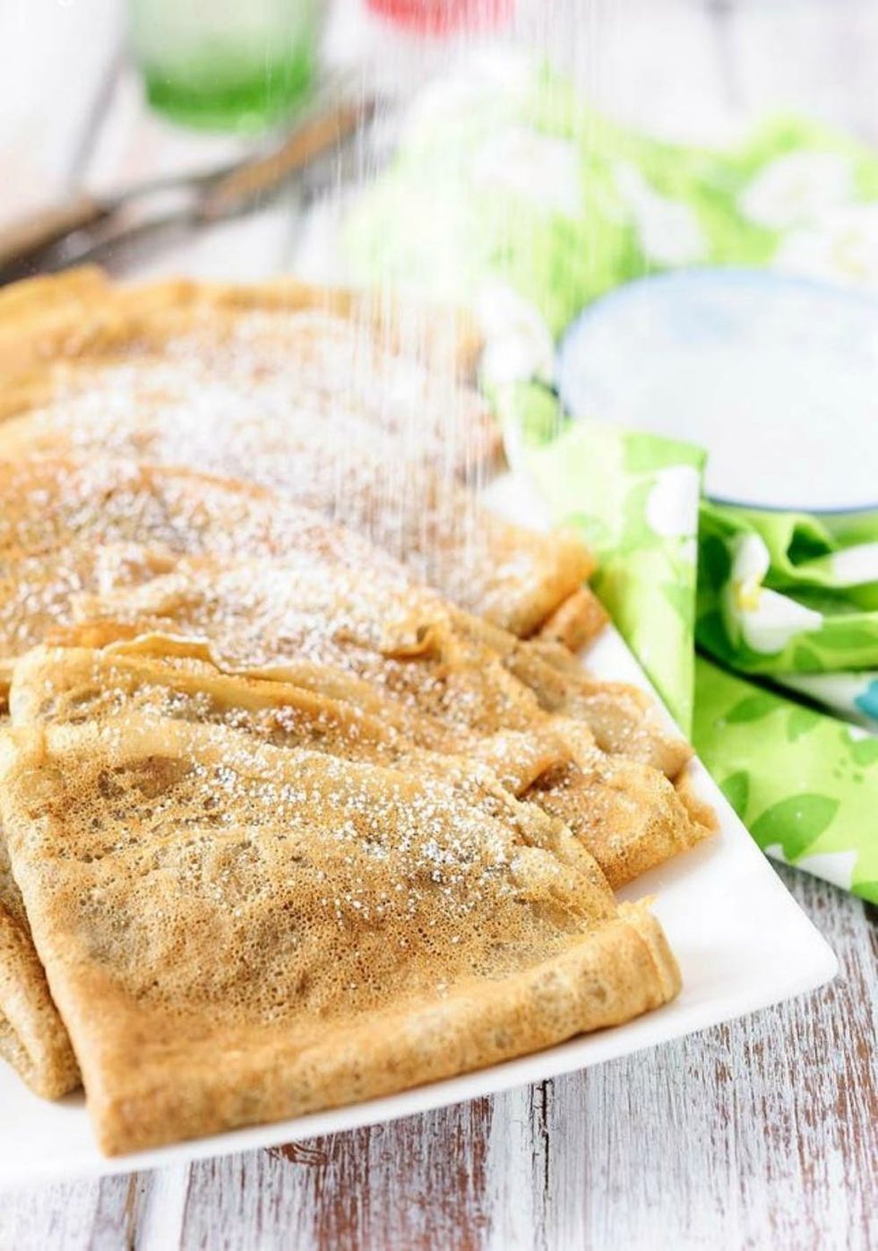 Thin and Delicate Matcha Green Tea Crepes