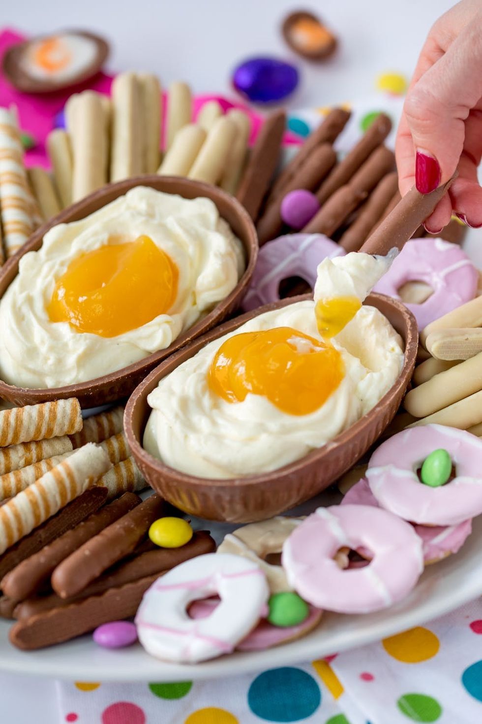 This Giant Cadbury Creme Egg Cheesecake Dip Recipe Is THE Easter Dessert!