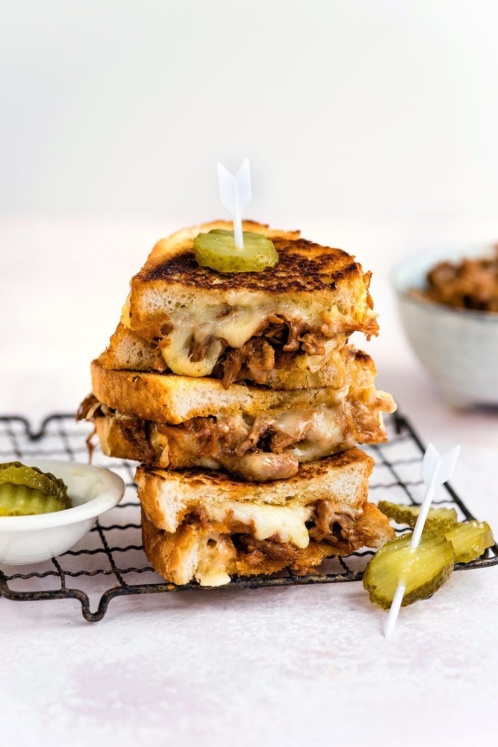 This pulled pork grilled cheese sandwich is the ultimate father's day recipe!