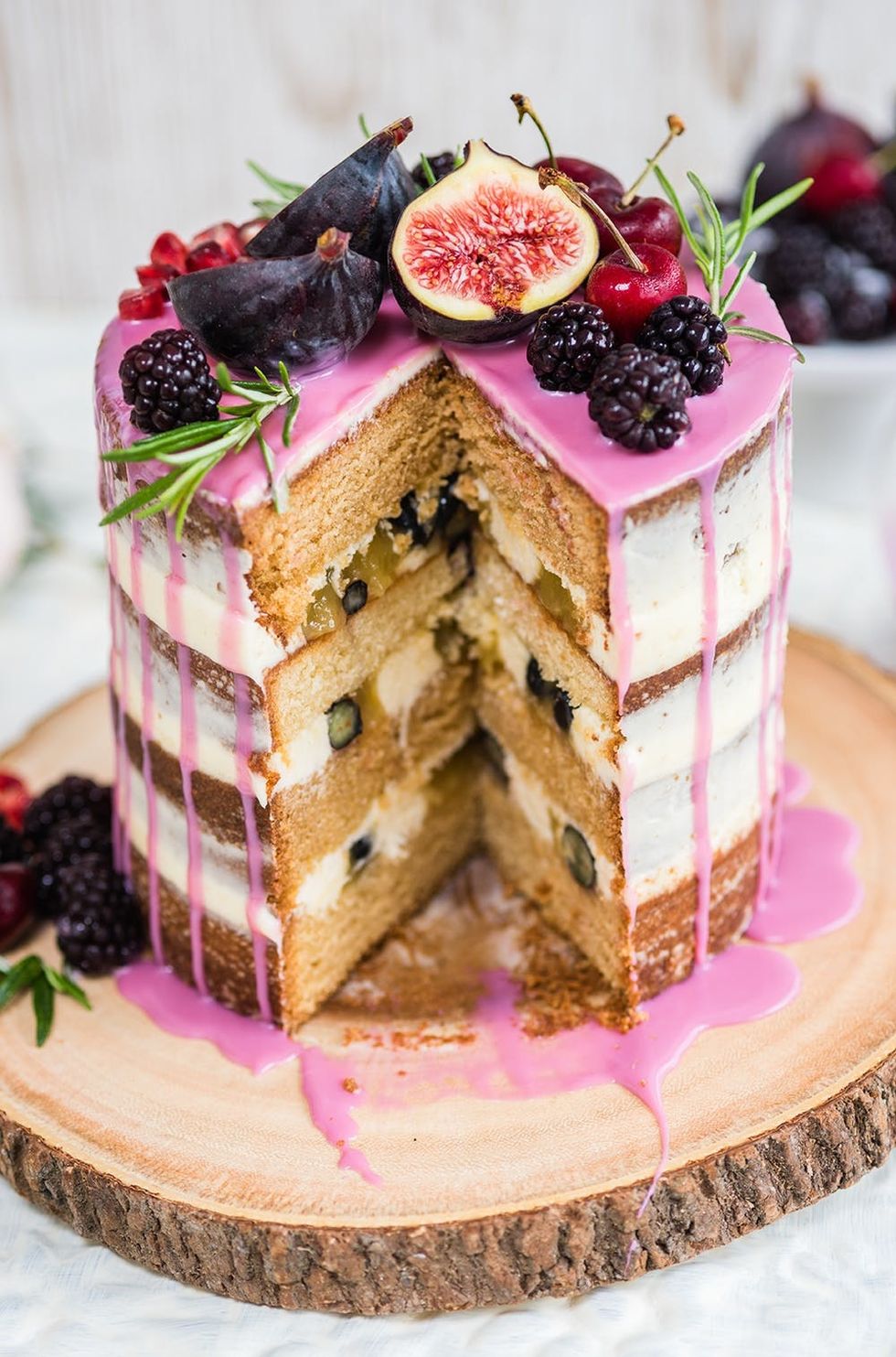 This wildly romantic drip layer cake is perfect for your bridal shower!