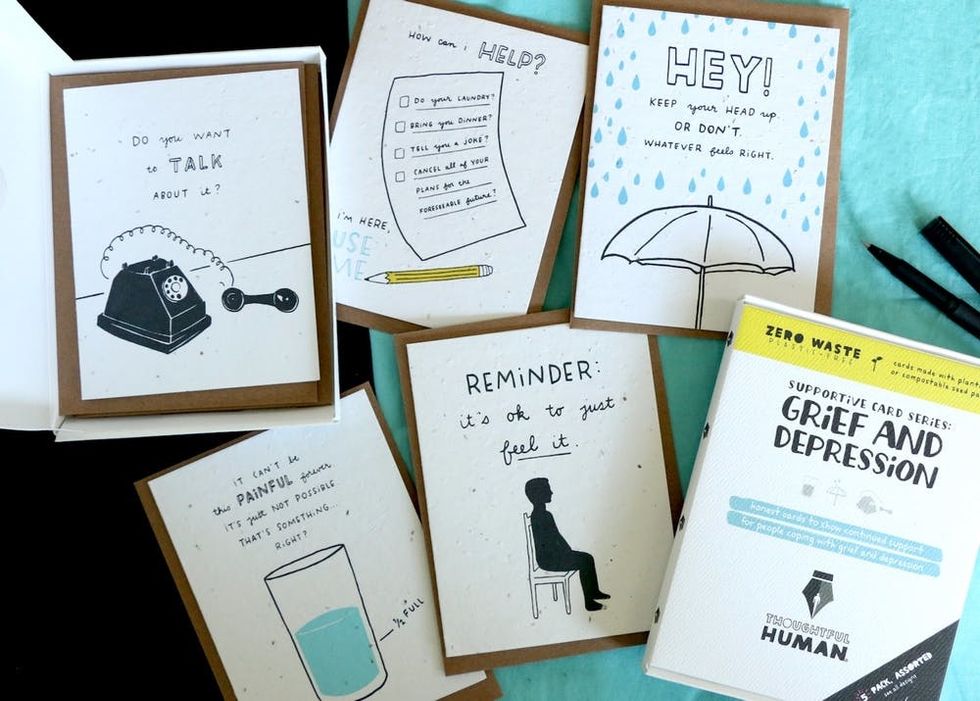 Thoughtful Human Grief and Depression Greeting Card Bundle