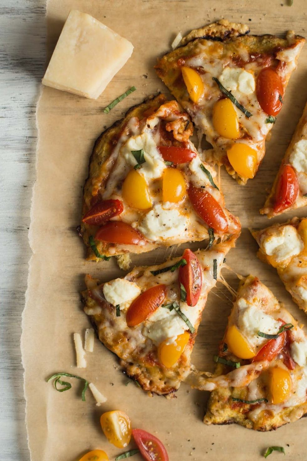 Three Cheese Plantain Crust Pizza