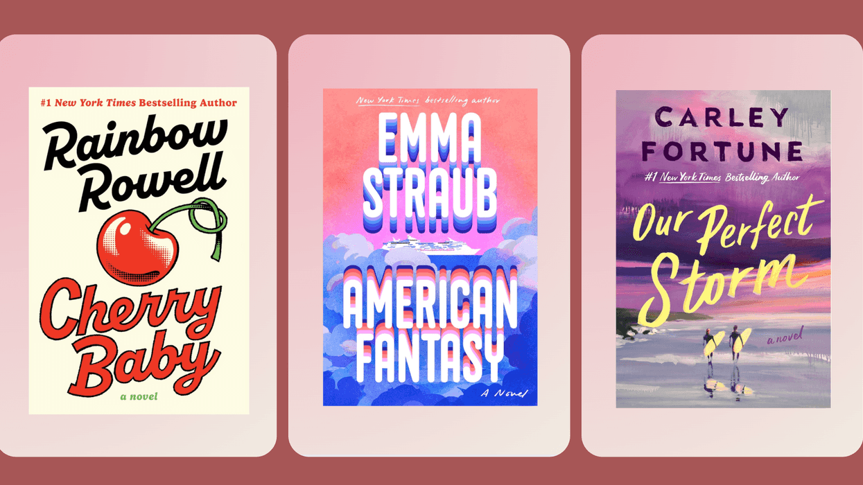 Three novel covers: "Cherry Baby," "American Fantasy," and "Our Perfect Storm."
