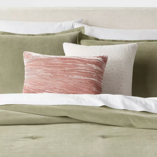 Threshold Luxe Velvet Oblong Mauve Decorative Pillow